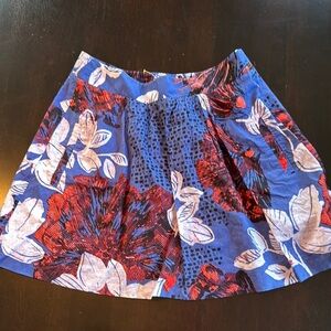 Anthropologie Blue and Red Bubble Mini Skirt
